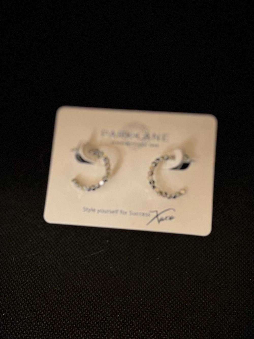 Park Lane Gold-Tone Crystal C-Shape Earrings